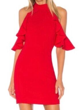 Amanda Uprichard Haven Vibrant Red Halter Neck Mini Dress Women's size S